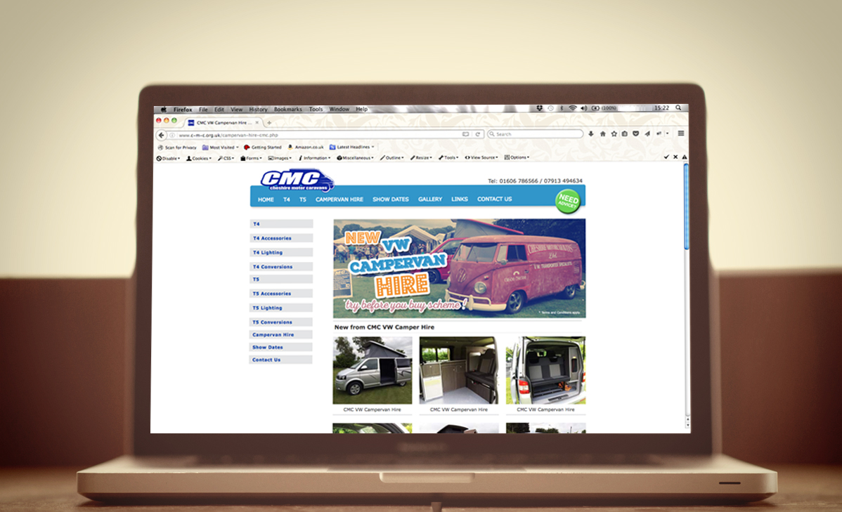 CMC VW Camper Hire Webpage